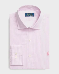 Biało-różowa koszula w paski Slim Fit