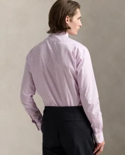 Biało-różowa koszula w paski Slim Fit