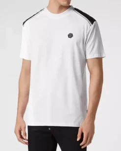 Biały bawełniany t-shirt z logo Gothic