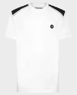Biały bawełniany t-shirt z logo Gothic