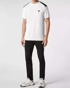Biały bawełniany t-shirt z logo Gothic