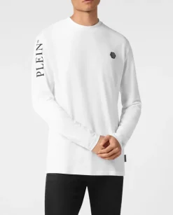 Biały longsleeve z bawełny