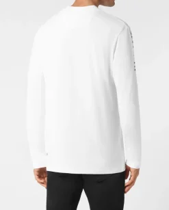 Biały longsleeve z bawełny