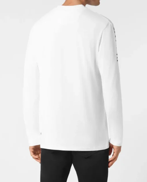 Biały longsleeve z bawełny
