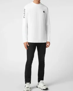 Biały longsleeve z bawełny