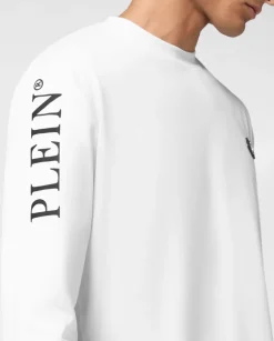Biały longsleeve z bawełny