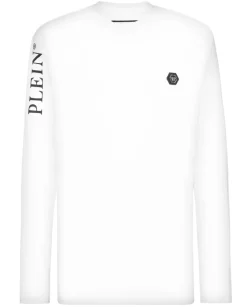 Biały longsleeve z bawełny