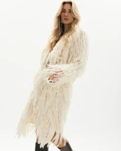 Biały sweter maxi Handmade