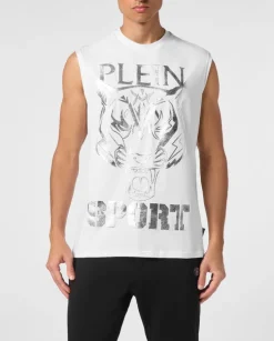 Biały tank top Carbon Tiger