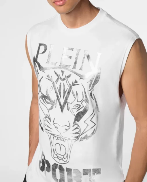 Biały tank top Carbon Tiger