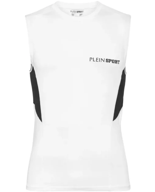 Biały tank top z logo
