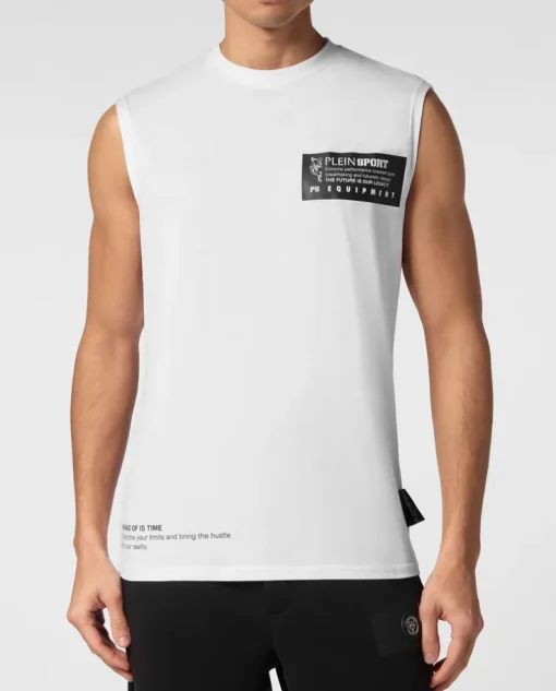 Biały tank top z printem