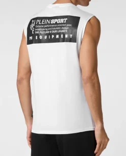 Biały tank top z printem