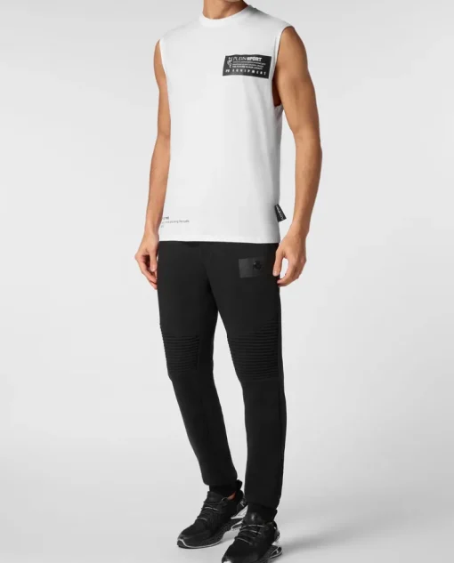 Biały tank top z printem