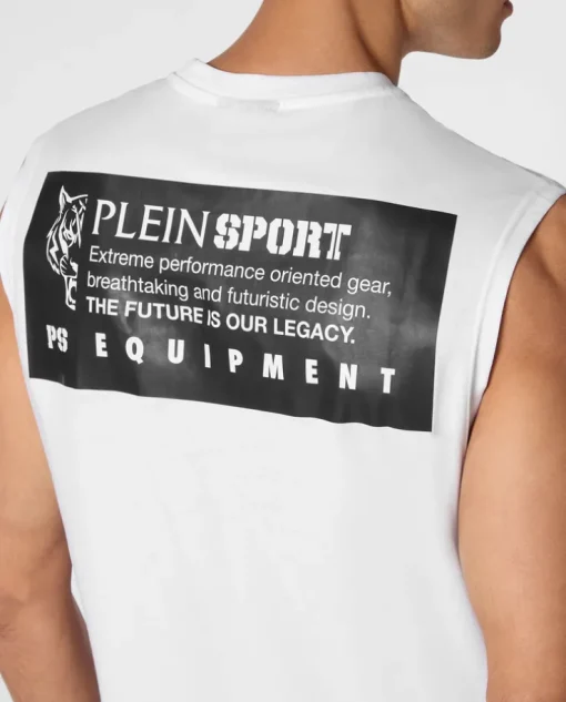 Biały tank top z printem
