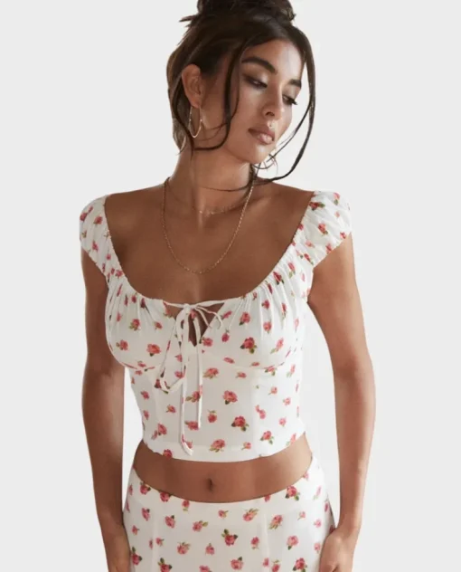 Biały top w kwiaty Bruna