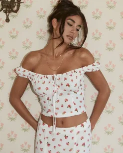 Biały top w kwiaty Bruna