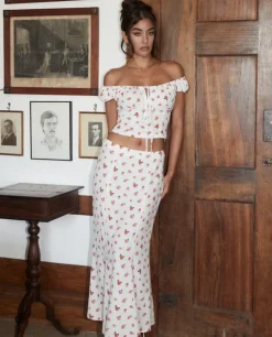 Biały top w kwiaty Bruna