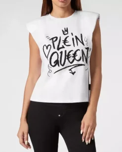 Biały t-shirt bez rękawów Sexy Pure