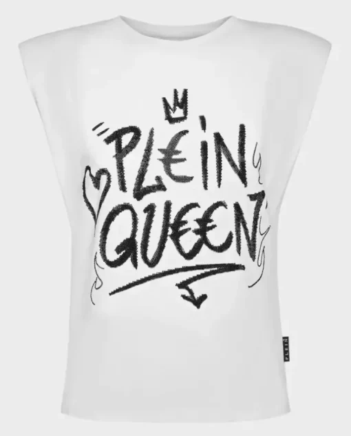 Biały t-shirt bez rękawów Sexy Pure