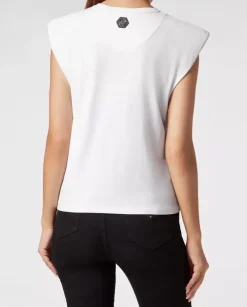 Biały t-shirt bez rękawów Sexy Pure