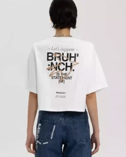 Biały t-shirt Brunch Crop
