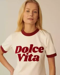 Biały T-shirt Dolce Vita