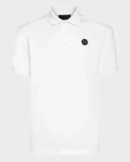 Biały t-shirt polo SS