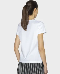 Biały t-shirt z dekoltem V