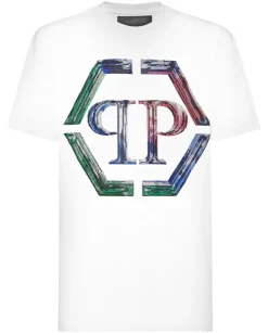 Biały T-shirt z dużym logo