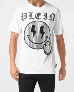Biały t-shirt z dużym nadrukiem