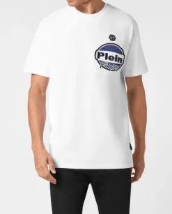 Biały t-shirt z haftem