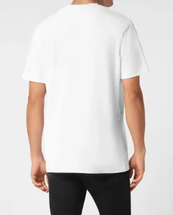 Biały t-shirt z haftem