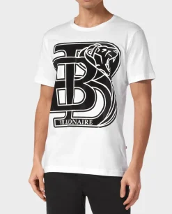 Biały t-shirt z kontrastowym logo