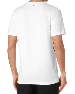 Biały t-shirt z kontrastowym logo