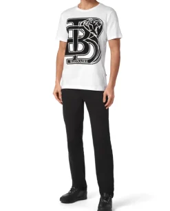 Biały t-shirt z kontrastowym logo