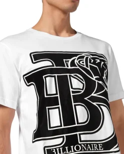 Biały t-shirt z kontrastowym logo