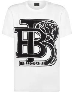 Biały t-shirt z kontrastowym logo