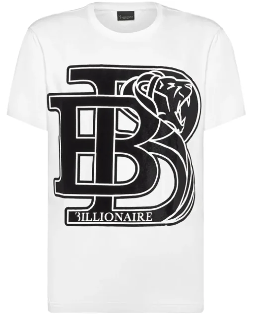 Biały t-shirt z kontrastowym logo
