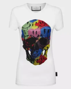 Biały t-shirt z kryształową grafiką Sexy Pure Smile