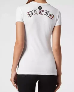 Biały t-shirt z kryształową grafiką Sexy Pure Smile