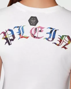 Biały t-shirt z kryształową grafiką Sexy Pure Smile