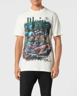 Biały t-shirt z nadrukiem