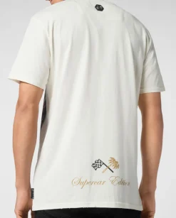 Biały t-shirt z nadrukiem