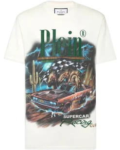 Biały t-shirt z nadrukiem