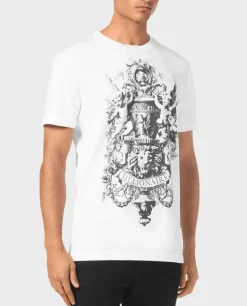 Biały t-shirt z nadrukiem