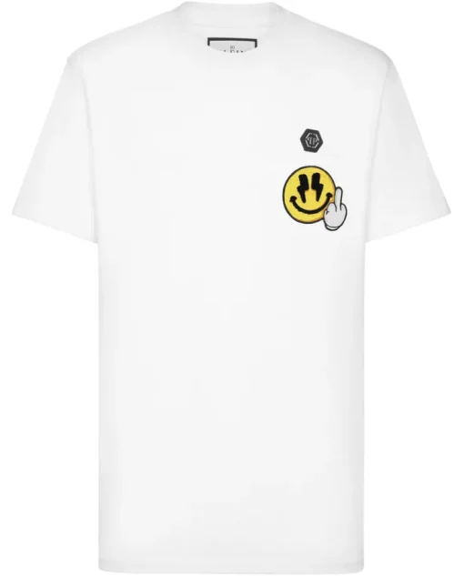 Biały t-shirt z okrągłym dekoltem