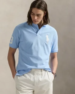 Błękitna koszulka polo Custom Slim Fit