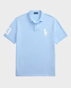 Błękitna koszulka polo Custom Slim Fit