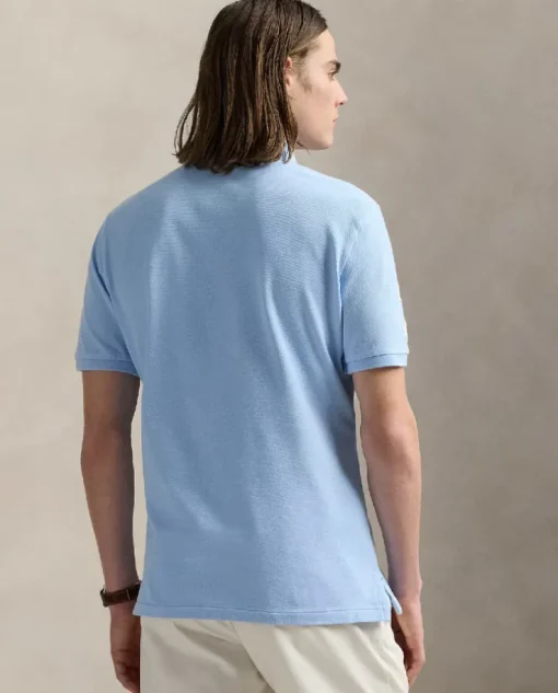 Błękitna koszulka polo Custom Slim Fit
